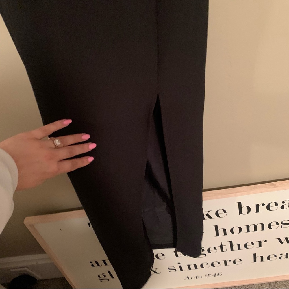 Abercrombie & Fitch Black Midi Dress with Side Slit - Picture 4 of 8